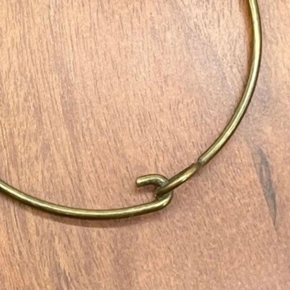 Bronze Tone Charm Bangle Bracelet Heart Peace Cross Star Boho Inspirational